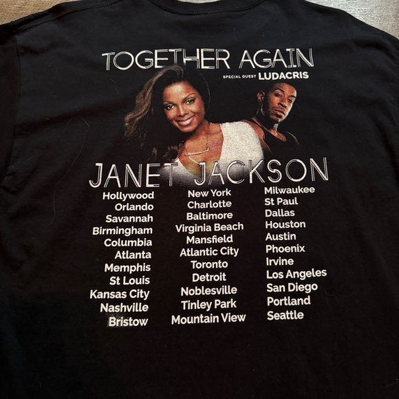 Janet Jackson Together Again 2023 Tour T-shirt featuring Ludacris Unisex. XL - Picture 7 of 8